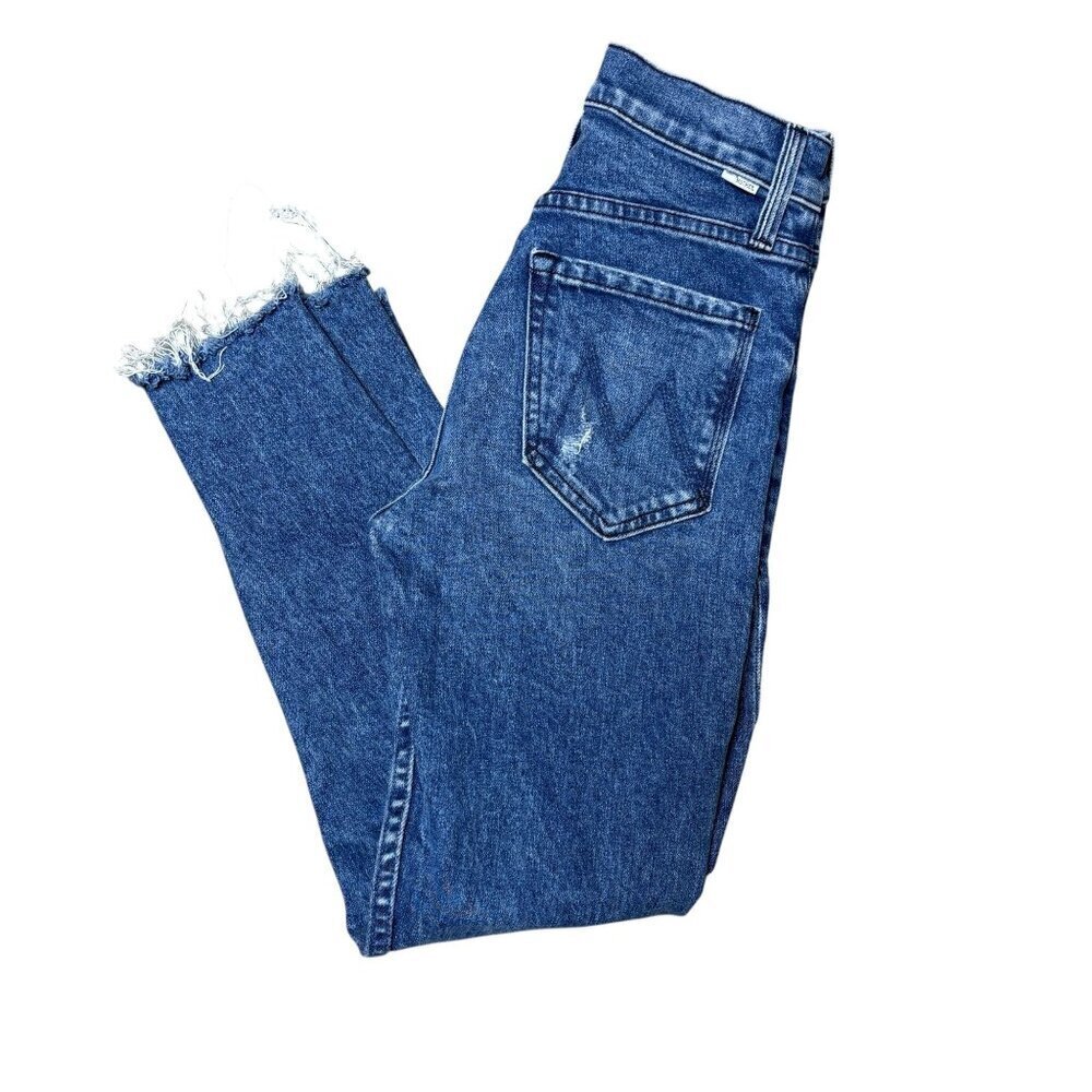 MOTHER The Tomcat Distressed Skinny Jeans Size 24 Wash Completely OVer